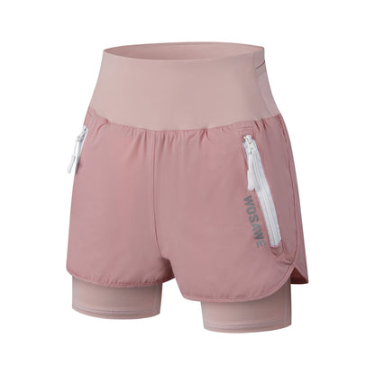 Women’s 2-in-1 Cycling Shorts with 4D Padding – Quick-Dry MTB Bike Shorts