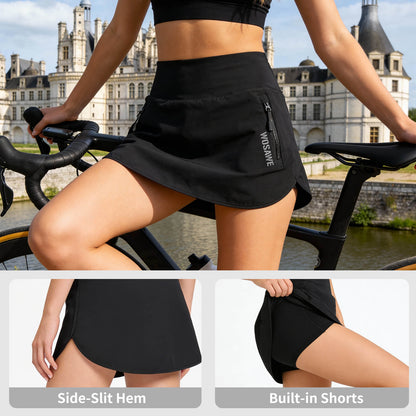 Women’s Cycling Skirt with 4D Padded Shorts – Breathable, Quick-Dry