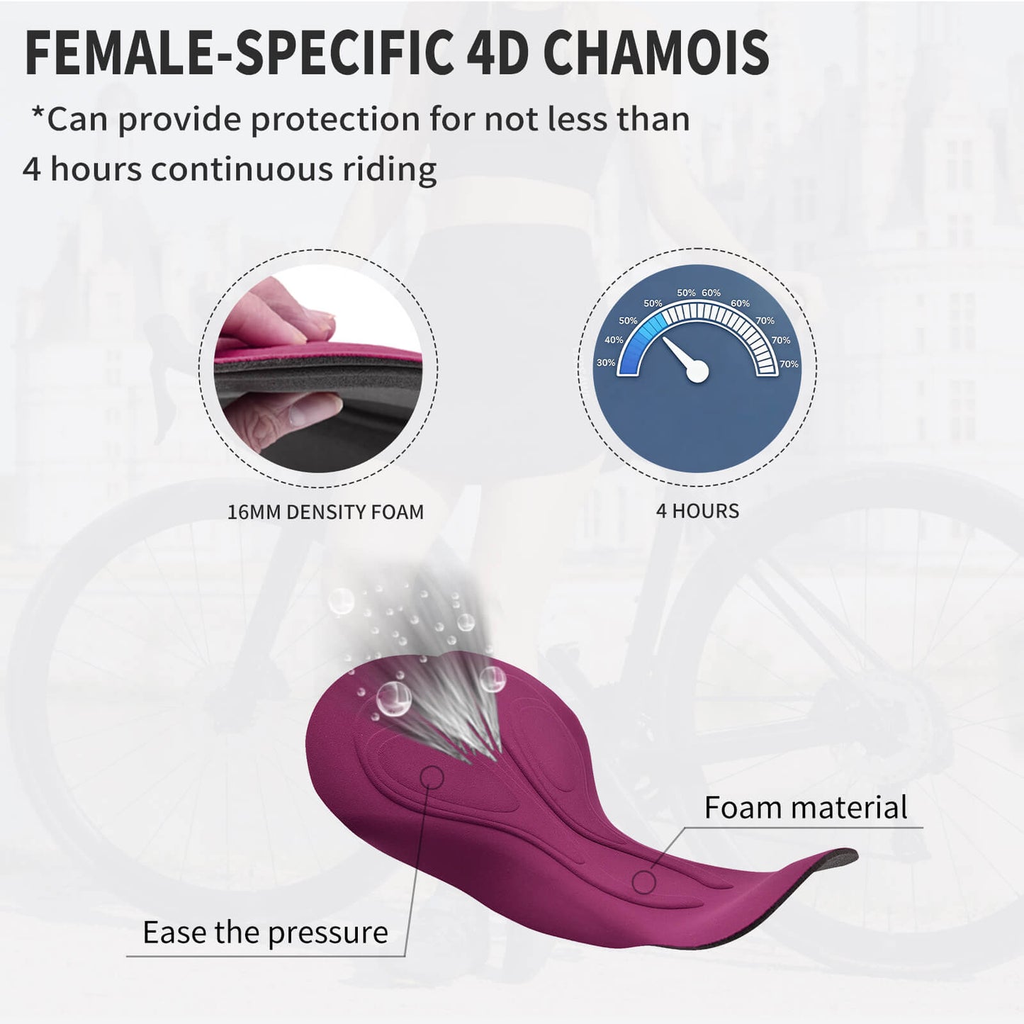 Women’s Cycling Skirt with 4D Padded Shorts – Breathable, Quick-Dry