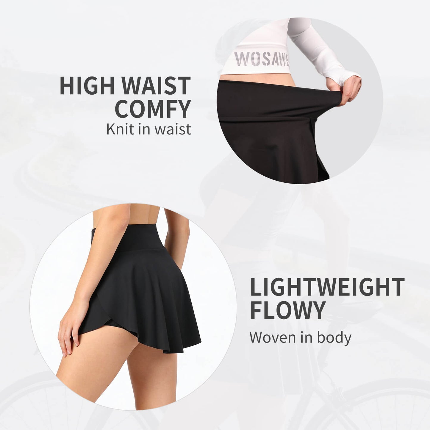 Women’s Cycling Skirt with Padded Shorts – High Waist, Breathable & Lightweight