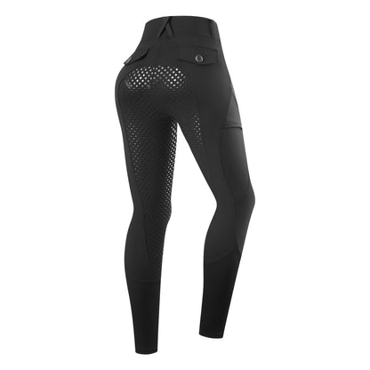 Women’s Full Seat Riding Breeches with Pockets – High Waist Stretch Equestrian Pants