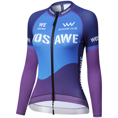 Women’s Long Sleeve Cycling Jersey – Breathable Bike Jersey with 3 Rear Pockets