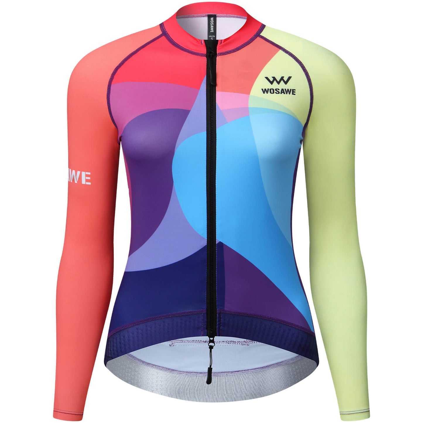 Women’s Long Sleeve Cycling Jersey – Breathable Bike Jersey with 3 Rear Pockets