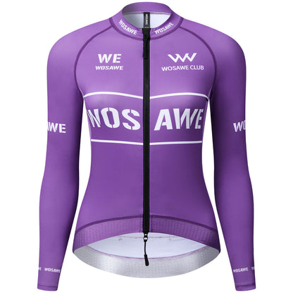 Women’s Long Sleeve Cycling Jersey – Breathable Bike Jersey with 3 Rear Pockets