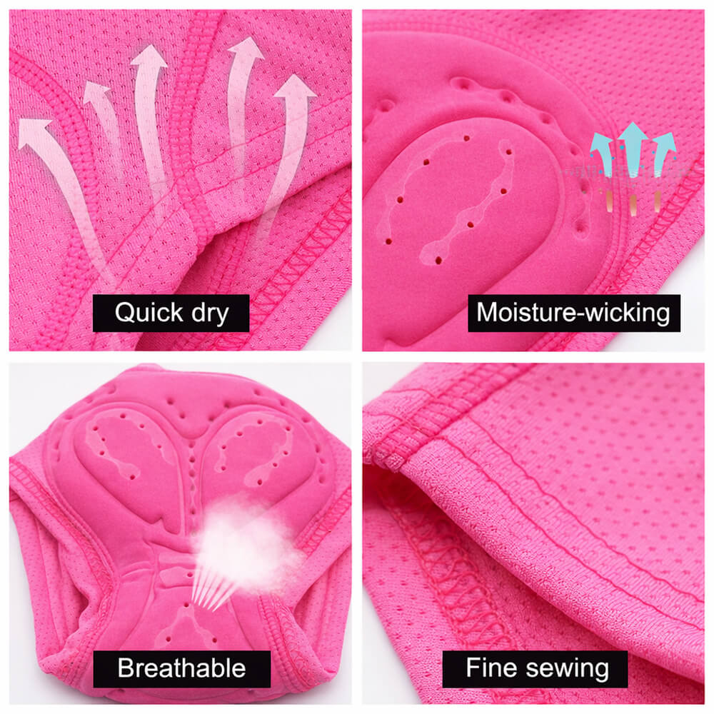 Women’s Cycling Underwear with 3D Gel Padding – Breathable, Stretch Fit, Shock-Absorbing Bike Shorts Liner
