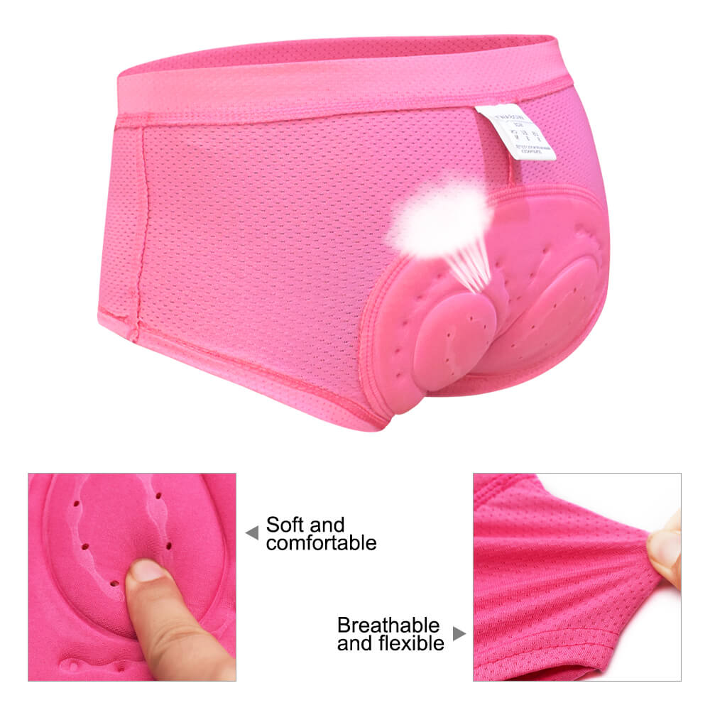 Women’s Cycling Underwear with 3D Gel Padding – Breathable, Stretch Fit, Shock-Absorbing Bike Shorts Liner