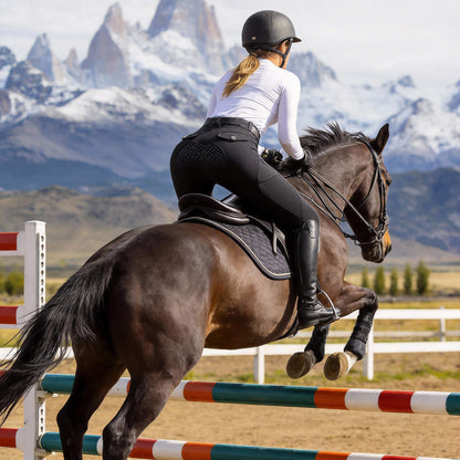 Women’s Full Seat Riding Breeches with Pockets – High Waist Stretch Equestrian Pants