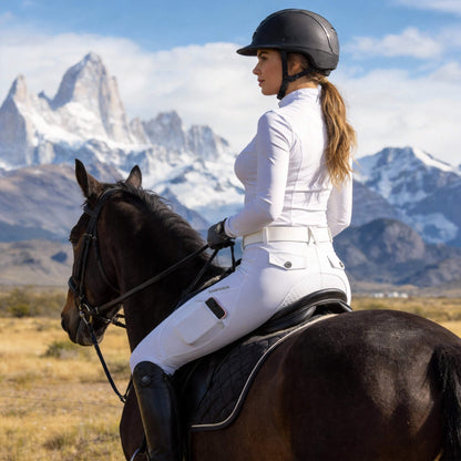 Women’s Full Seat Riding Breeches with Pockets – High Waist Stretch Equestrian Pants