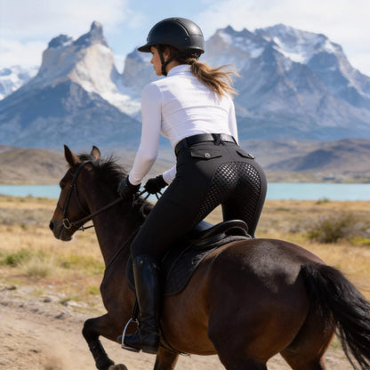 Women’s Full Seat Riding Breeches with Pockets – High Waist Stretch Equestrian Pants